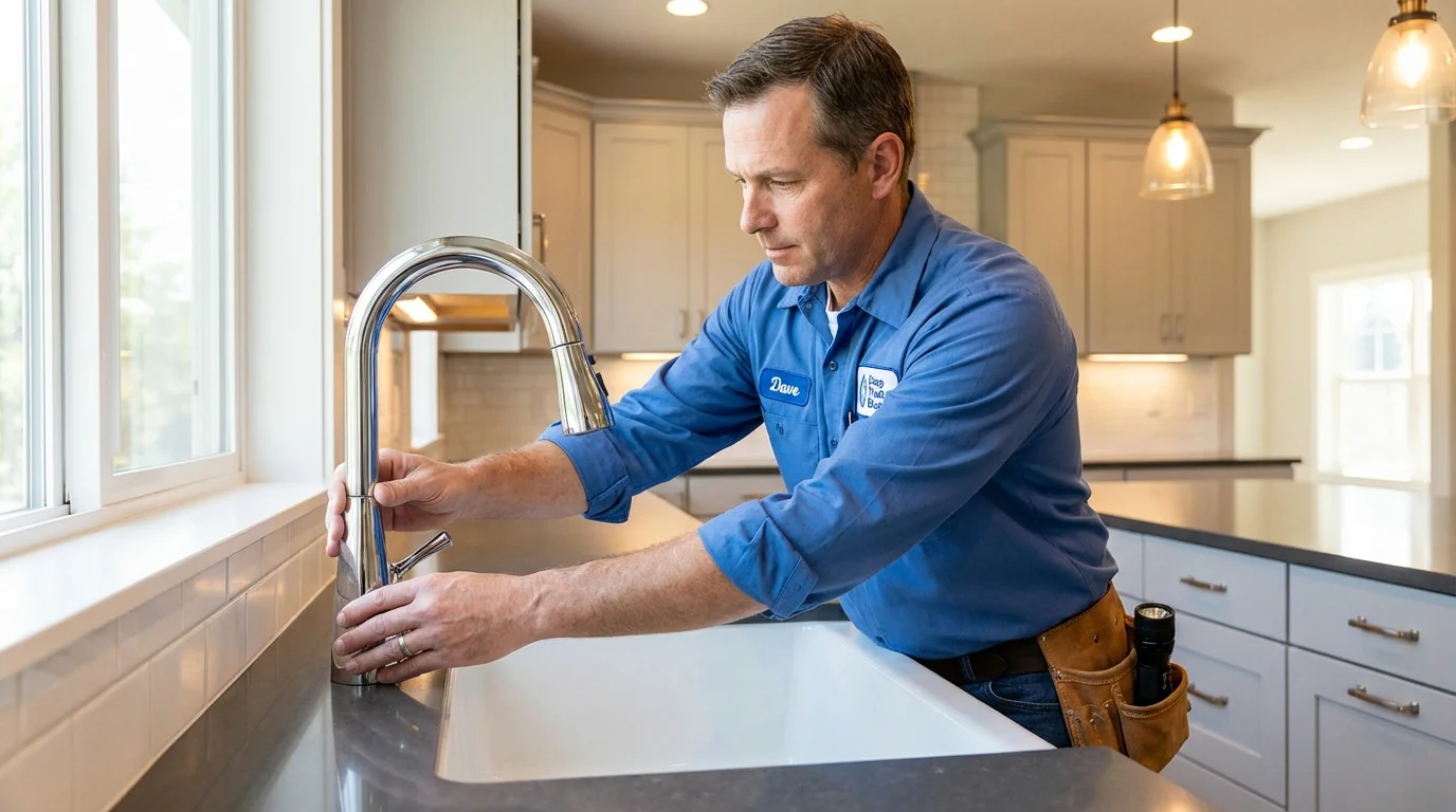Kitchen faucet installation by Johns Plumbing LLC in Ellettsville