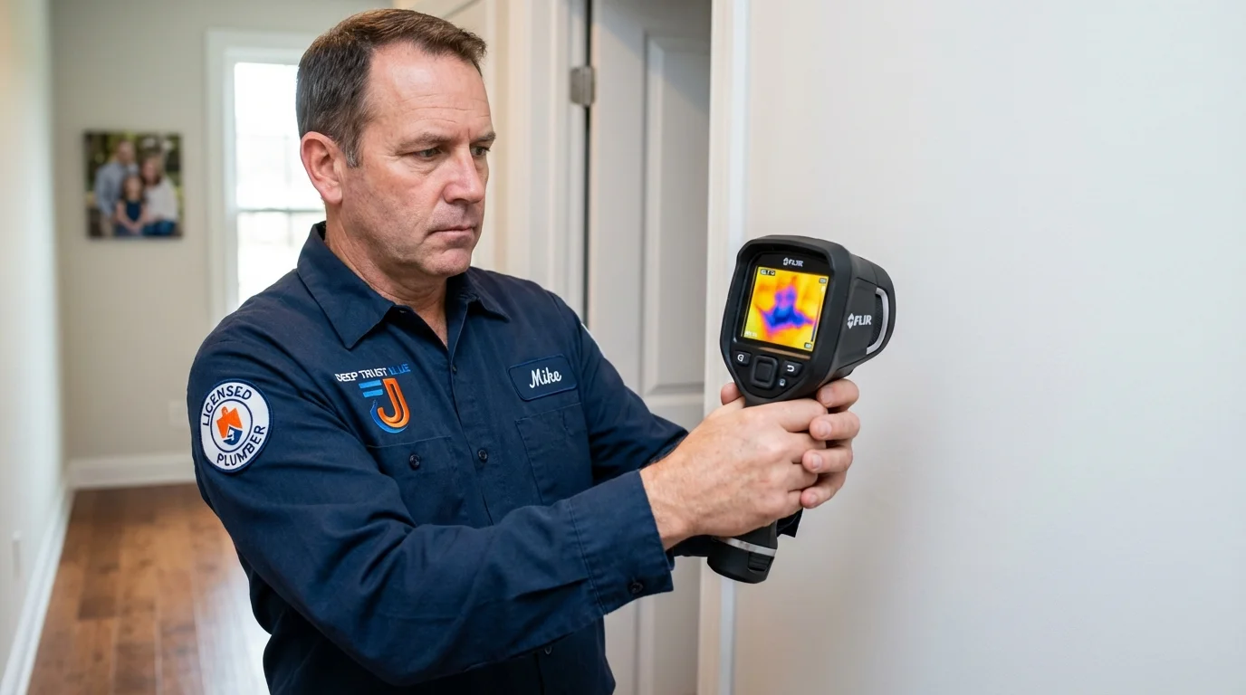 Thermal imaging leak detection by Johns Plumbing LLC in Ellettsville